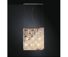 Люстра, модель «LAMPADA A SOSPENSIONE SQUARE ARABESQUE VERTICALE ACCIAIO/VETRO INTAGLIATO C»