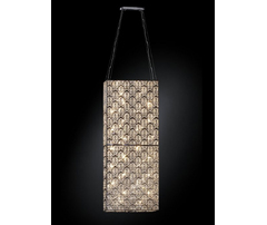 Люстра, модель «LAMPADA A SOSPENSIONE RECTANGULAR ARABESQUE VERTICALE ACCIAIO/VETRO INTAGLI»