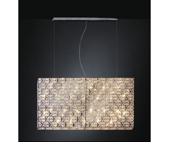 Люстра, модель «LAMPADA A SOSPENSIONE  RECTANGULAR ARABESQUE VERTICALE ACCIAIO/VETRO INTAGL»