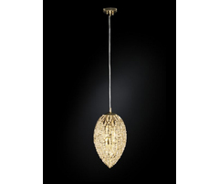 Люстра, модель «LAMPADA GOLD SOSPENSIONE EGG MEDIUM ARABESQUE ACCIAIO/VETRO INTAGLIATO CE»