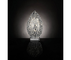 Лампа, модель «LAMPADA DA TAVOLO LED EGG MEDIUM ARABESQUE ACCIAIO/VETRO INTAGLIATO CE »