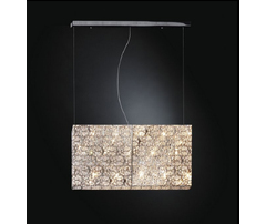 Люстра, модель «LAMPADA A SOSPENSIONE LED RECTANGULAR ARABESQUE VERTICALE ACCIAIO/VETRO INTAGL»