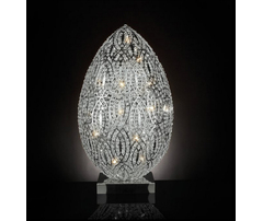Лампа, модель «LAMPADA DA TAVOLO EGG ARABESQUE ACCIAIO /VETRO ITAGLIATO CE »