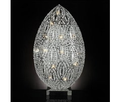 Лампа, модель «LAMPADA DA TAVOLO LED EGG ARABESQUE ACCIAIO /VETRO ITAGLIATO CE »