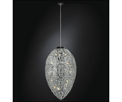 Люстра, модель «LAMPADA SOSPENSIONE EGG ARABESQUE ACCIAIO/VETRO INTAGLIATO CE»
