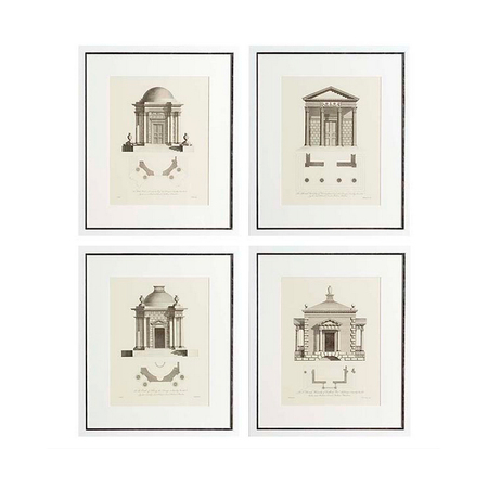 Постер, Декоративная панель, модель «PRINTS EC173 ARCHITECTURE SET OF 4»