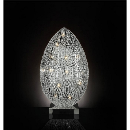 Лампа, модель «LAMP. DA TAV. EGG ARABESQUE ACCIAIO/VETRO INT. ETL »