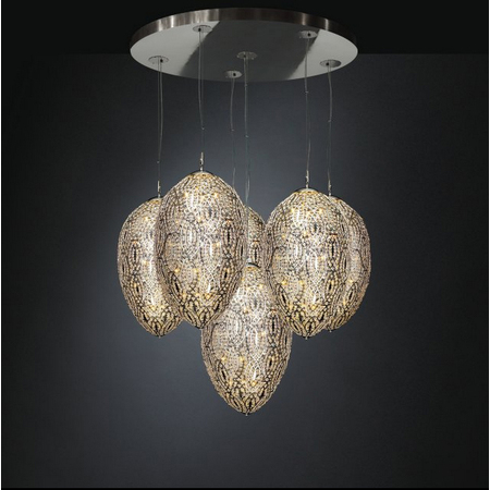 Люстра, модель «LAMPADARIO LED EGGS 90 GRAPPOLO 6 LAMPADE ARABESQUE CE»