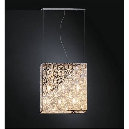 Люстра, модель «LAMPADA A SOSPENSIONE SQUARE ARABESQUE VERTICALE ACCIAIO/VETRO INTAGLIATO C»