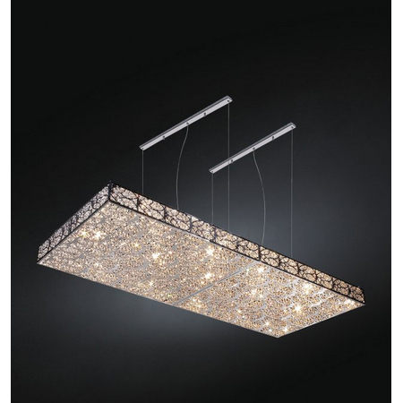 Люстра, модель «LAMPADA A SOSPENSIONE RECTANGULAR ARABESQUE ORIZZONTALE ACCIAIO/VETRO INTAG»