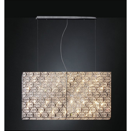 Люстра, модель «LAMPADA A SOSPENSIONE LED RECTANGULAR ARABESQUE VERTICALE ACCIAIO/VETRO INTAGL»