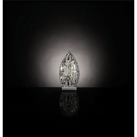 Лампа, модель «LAMPADA DA TAVOLO LED EGG SMALL ARABESQUE ACCIAIO/VETRO INTAGLIATO CE»