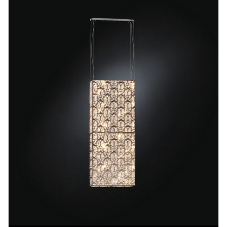 Люстра, модель «LAMPADA A SOSPENSIONE RECTANGULAR ARABESQUE VERTICALE ACCIAIO/VETRO INTAGLI»