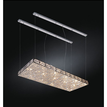Люстра, модель «LAMPADA A SOSPENSIONE LED RECTANGULAR ARABESQUE ORIZZONTALE ACCIAIO/VETRO INTAG»