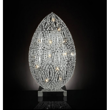 Лампа, модель «LAMPADA DA TAVOLO EGG ARABESQUE ACCIAIO /VETRO ITAGLIATO CE »