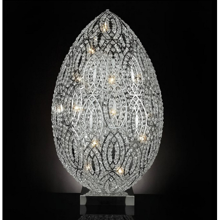 Лампа, модель «LAMPADA DA TAVOLO LED EGG ARABESQUE ACCIAIO /VETRO ITAGLIATO CE »
