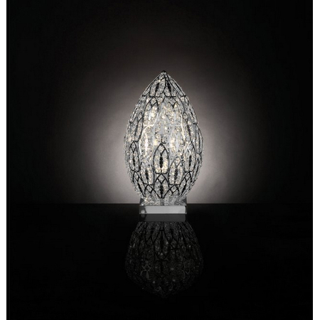 Лампа, модель «LAMPADA DA TAVOLO LED EGG ARABESQUE ACCIAIO /VETRO ITAGLIATO CE»