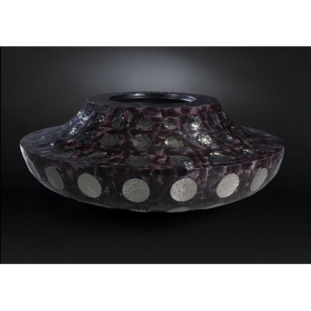 Ваза, модель «BOWL OVATION TAGNIPIS OYSTER CRACKING/ACCIAIO»