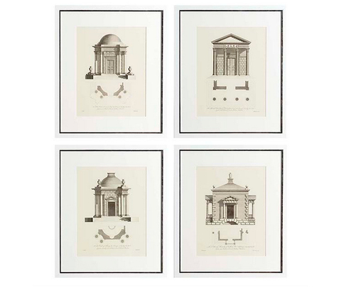 Постер, Декоративная панель, модель «PRINTS EC173 ARCHITECTURE SET OF 4»