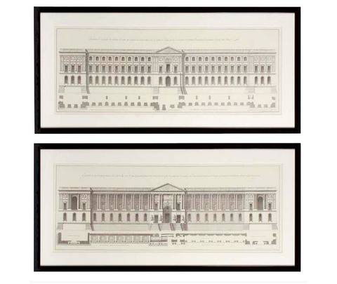 Постер, Декоративная панель, модель «PRINTS EC186  LA FACADE DU LOUVRE S/2»