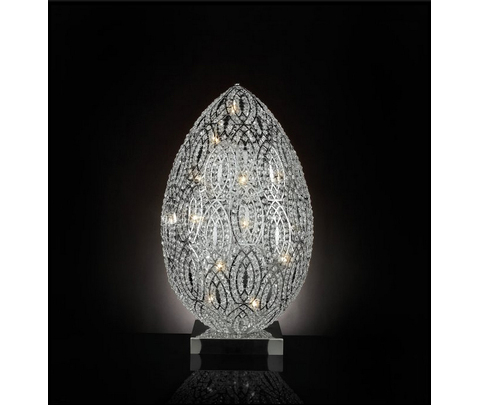 Лампа, модель «LAMP. DA TAV. EGG ARABESQUE ACCIAIO/VETRO INT. ETL »