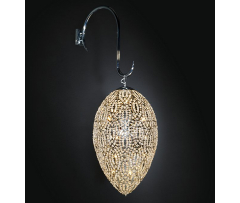 Бра, модель «LAMPADA GOLD DA PARETE EGG ARABESQUE ACCIAIO/VETRO INTAGLIATO CE»