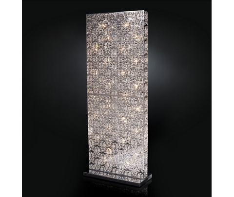 Торшер, модель «FLOOR LAMP RECTANGULAR ARABESQUE SEPARE ACCIAIO/VETRO INTAGLIATO CE»
