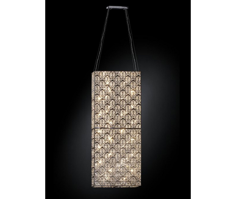 Люстра, модель «LAMPADA A SOSPENSIONE LED RECTANGULAR ARABESQUE VERTICALE ACCIAIO/VETRO INTAGLI»