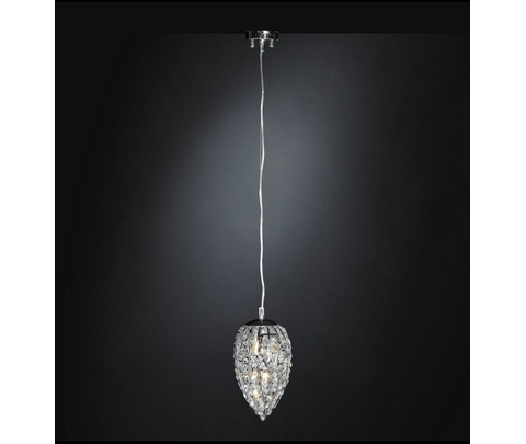 Люстра, модель «LAMPADA SOSPENSIONE LED EGG SMALL ARABESQUE ACCIAIO/VETRO INTAGLIATO»