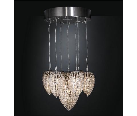 Люстра, модель «SOSPENSIONE GOLD SMALL LIGHTFALL ARABESQUE 7 LAMPADE CE»