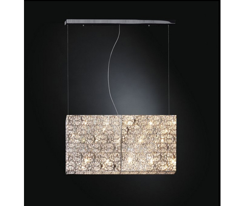 Люстра, модель «LAMPADA A SOSPENSIONE LED RECTANGULAR ARABESQUE VERTICALE ACCIAIO/VETRO INTAGL»
