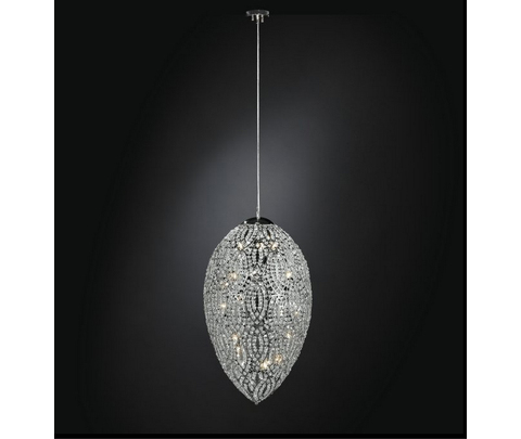 Люстра, модель «LAMPADA SOSPENSIONE EGG LED ARABESQUE ACCIAIO/VETRO INTAGLIATO CE»