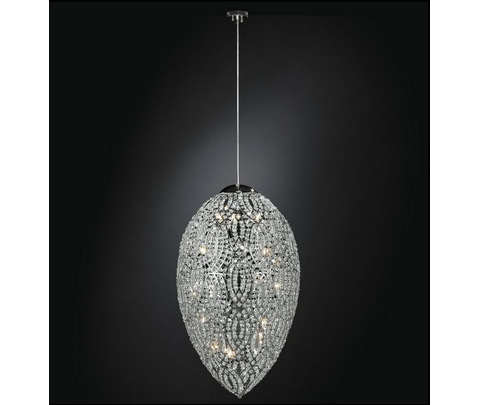 Люстра, модель «LAMPADA SOSPENSIONE EGG LED ARABESQUE ACCIAIO/VETRO INTAGLIATO CE»