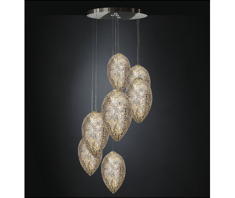 Люстра, модель «LAMPADARIO LED EGGS 75 GRAPPOLO 7 LAMPADE ARABESQUE CE»