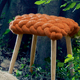 KNITTED STOOL ORANGE 4